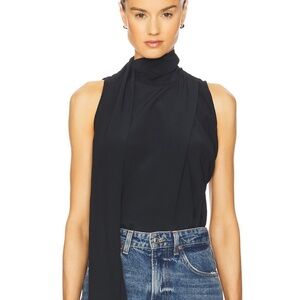 NWT Eaves Elegant Black Scarf Top